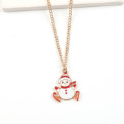 Christmas Necklace Cute Cartoon Santa Claus Snowman Elk Pendant