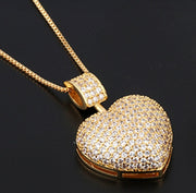 Luxury Big Heart Shape Pendant Necklace Ring