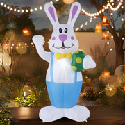 6.2FT Luminous LED Cartoon Easter Inflatable Rabbit Easter 4FT Inflatable Bunny Outdoor Decorations