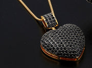 Luxury Big Heart Shape Pendant Necklace Ring