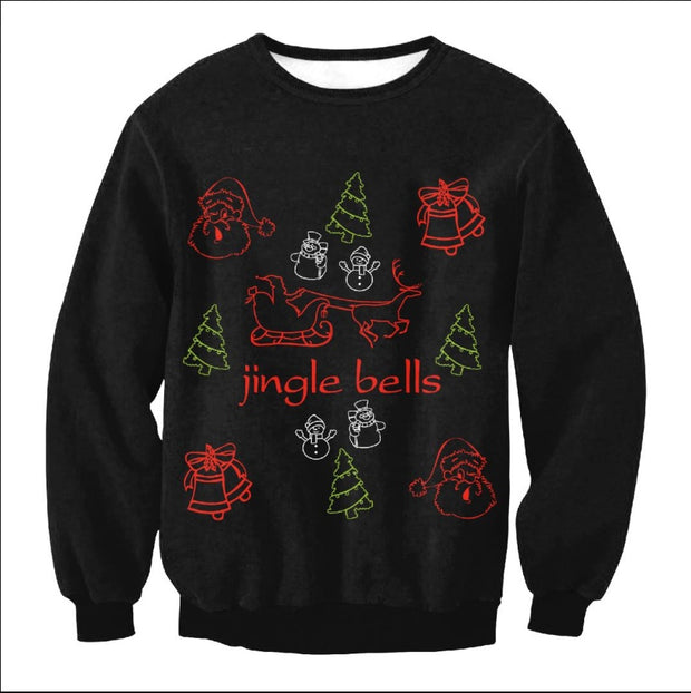 UGLY CHRISTMAS SWEATER Vacation Santa Elf Funny Womens Men Sweaters Tops Autumn Winter Clothing