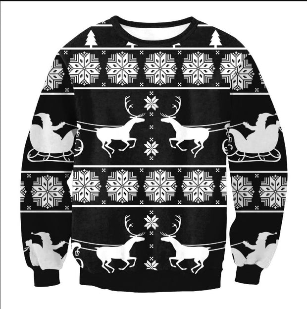 UGLY CHRISTMAS SWEATER Vacation Santa Elf Funny Womens Men Sweaters Tops Autumn Winter Clothing