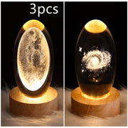 LED Night Light Galaxy Crystal Ball Table Lamp 3D Planet Moon Lamp Bedroom Home Decor For Kids Party Children Birthday Gifts