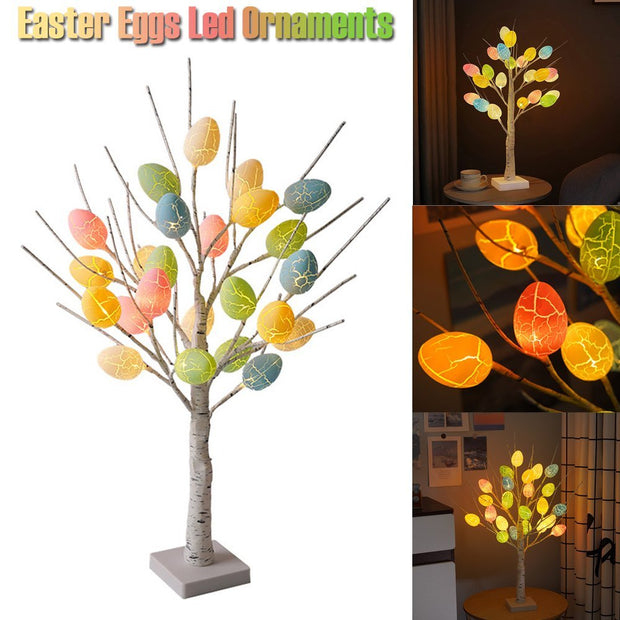 Easter Decoration 60cm Birch Tree Home Easter Egg LED Light Gift