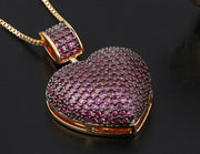 Luxury Big Heart Shape Pendant Necklace Ring