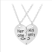 Heart Shape Letters Sound Pendant Couples Necklace