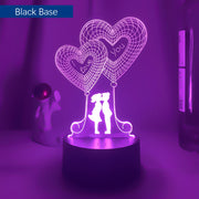 3D Night Light Love LED Bedroom Dormitory Bedside Table Lamp Decoration