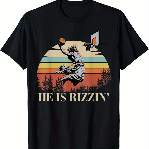 A  Easter T-shirt With Jesus Playing Basketball Printed On It, Everything Matches It