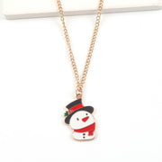 Christmas Necklace Cute Cartoon Santa Claus Snowman Elk Pendant