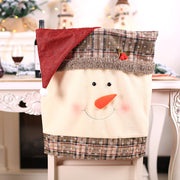 Christmas Decorations Santa Claus Snowflake Plaid Fabric Chair Cover