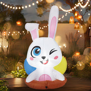 6.2FT Luminous LED Cartoon Easter Inflatable Rabbit Easter 4FT Inflatable Bunny Outdoor Decorations